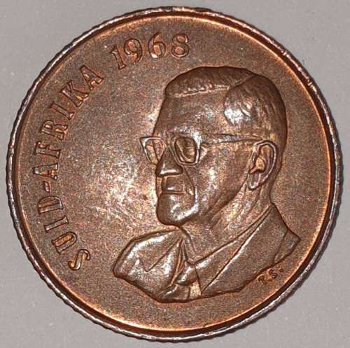 1968 AFR - 2 CENT COIN (TWO CENT COIN) - RSA - BRONZE - KM#66.2 - WILDEBEEST